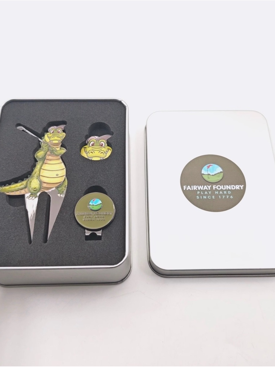 Fairway Foundry Green Alligator Golf Divot Repair Tool  Ball Marker Set